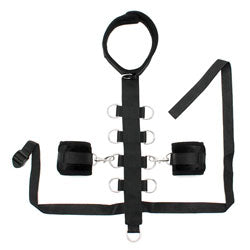 adult sex toy Black Padded Collar With Restraint Line And CuffsBondage Gear > RestraintsRaspberry Rebel