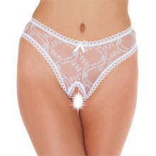 Load image into Gallery viewer, adult sex toy Sheer Pattern Crotchless White GStringClothes &gt; Sexy Briefs &gt; FemaleRaspberry Rebel
