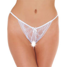 Load image into Gallery viewer, adult sex toy Lace White Crotchless TangaClothes &gt; Sexy Briefs &gt; FemaleRaspberry Rebel
