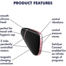Load image into Gallery viewer, Satisfyer App Enabled Love Triangle Clit Massager Black

