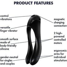 Load image into Gallery viewer, Satisfyer Candy Cane Finger Vibrator Black
