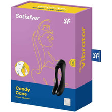 Load image into Gallery viewer, Satisfyer Candy Cane Finger Vibrator Black
