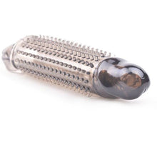 Load image into Gallery viewer, Stretchy Black Penis Sleeve With Pleasure Ridges
