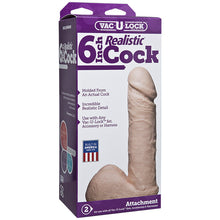 Load image into Gallery viewer, VacULock 6 Inch Realistic Dildo Attachment
