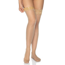 Load image into Gallery viewer, Leg Avenue Stay Up Sheer Thigh Hold Ups Nude UK 6 to 12
