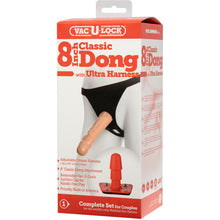 Load image into Gallery viewer, VacULock 8 Inch Classic Dong With Ultra Harness
