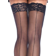 Load image into Gallery viewer, Leg Avenue Sheer Stockings With Backseam Black UK 6 to 12
