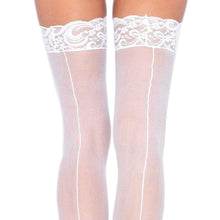 Load image into Gallery viewer, Leg Avenue Sheer Stockings With Backseam White UK 6 to 12
