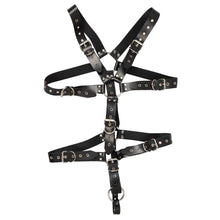 Load image into Gallery viewer, Zado Mens Leather Adjustable Harness With Cock Ring
