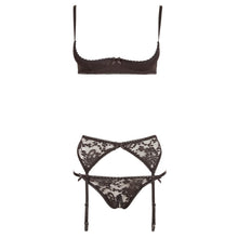 Load image into Gallery viewer, Cottelli Collection Black Half Bra Set
