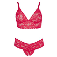 Load image into Gallery viewer, Cottelli Plus Size Red Lace Bra And Briefs
