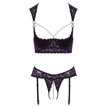 Load image into Gallery viewer, Cupless and Crotchless Bra Set
