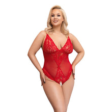 Load image into Gallery viewer, Cottelli Curves Crotchless Body Red
