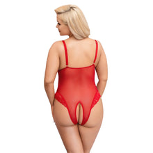 Load image into Gallery viewer, Cottelli Curves Crotchless Body Red
