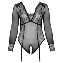 Load image into Gallery viewer, Cottelli Curves Long Sleeved Crotchless Body
