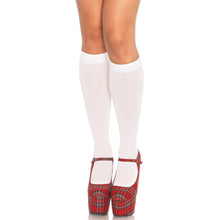 Load image into Gallery viewer, Leg Avenue Nylon Knee Highs White UK 6 to 12
