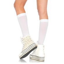 Load image into Gallery viewer, Leg Avenue Nylon Knee Highs White UK 6 to 12
