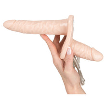 Load image into Gallery viewer, Vibrating Flesh Strap On Duo Vibrating Dongs
