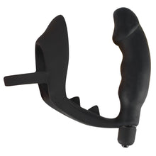Load image into Gallery viewer, Black Velvets Cock Ring And Vibrating Anal Plug
