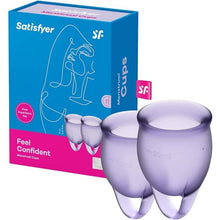 Load image into Gallery viewer, Satisfyer Feel Confident Menstrual Cup Set of 2 (Purple/Mauve)
