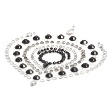 Load image into Gallery viewer, Bijoux Indiscrets Flamboyant Rhinestone Jewellery Black Silver
