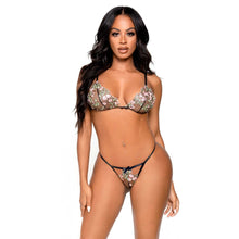 Load image into Gallery viewer, Leg Avenue Floral Sheer Bra and GString Black
