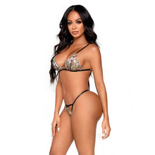 Load image into Gallery viewer, Leg Avenue Floral Sheer Bra and GString Black
