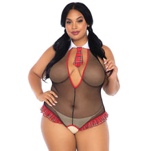 Load image into Gallery viewer, Leg Avenue School Girl Crotchless Fishnet UK 14 to 18
