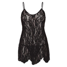 Load image into Gallery viewer, Leg Avenue Rose Lace Flair Chemise Black UK 14 to 18
