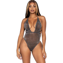 Load image into Gallery viewer, Leg Avenue Lurex and Rhinestone Teddy UK 6 to 12
