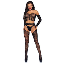 Load image into Gallery viewer, Leg Avenue Top and Suspender Set UK 6 to 12
