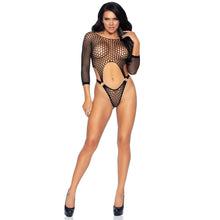 Load image into Gallery viewer, Leg Avenue Top Bodysuit with Thong Black UK 6 to 12
