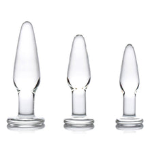 Load image into Gallery viewer, XR Dosha 3 Piece Glass Anal Plug Kit
