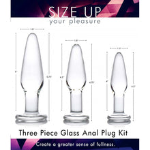 Load image into Gallery viewer, XR Dosha 3 Piece Glass Anal Plug Kit
