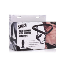 Load image into Gallery viewer, XR Strict Male Cock Ring Harness with Silicone Anal Plug
