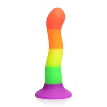 Load image into Gallery viewer, XR Proud Rainbow Silicone Dildo with Harness
