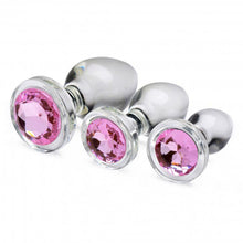 Load image into Gallery viewer, XR Pink Gem Glass Anal Plug Set
