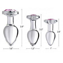 Load image into Gallery viewer, XR Pink Gem Glass Anal Plug Set
