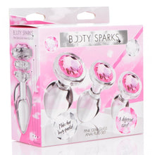 Load image into Gallery viewer, XR Pink Gem Glass Anal Plug Set
