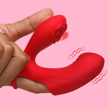 Load image into Gallery viewer, Rose Touch Pulsing Silicone Finger Vibrator
