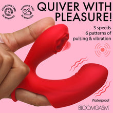 Load image into Gallery viewer, Rose Touch Pulsing Silicone Finger Vibrator

