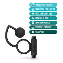 Load image into Gallery viewer, Anal Adventures Platinum Ball With Vibrating Cock Ring
