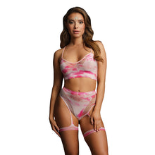 Load image into Gallery viewer, Le Desir Bliss 2 Piece Set With Garters Tie Dye UK 6 to 14
