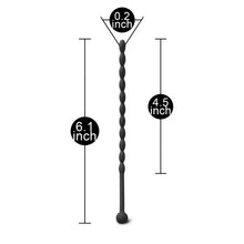 Load image into Gallery viewer, 6 Inch Black Silicone Beaded Penis Sound Plug
