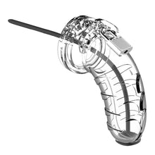 Load image into Gallery viewer, Man Cage 16 Male 4.5 Inch Clear Chastity Cage With Urethal Sound
