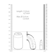 Load image into Gallery viewer, Man Cage 16 Male 4.5 Inch Clear Chastity Cage With Urethal Sound
