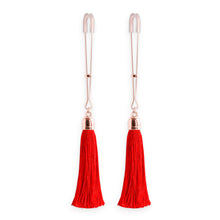Load image into Gallery viewer, Bound Nipple Clamps Red Tassel
