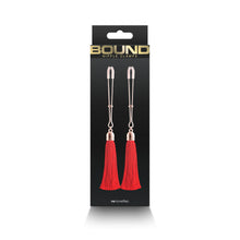 Load image into Gallery viewer, Bound Nipple Clamps Red Tassel
