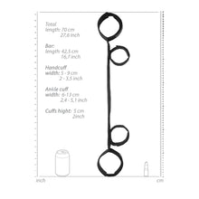 Load image into Gallery viewer, Ouch Spreader Bar With Hand And Ankle Cuffs
