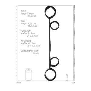 Ouch Spreader Bar With Hand And Ankle Cuffs
